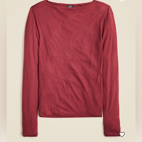 J. Crew Collection sheer wool-blend long-sleeve T-shirt - Picture 1 of 5
